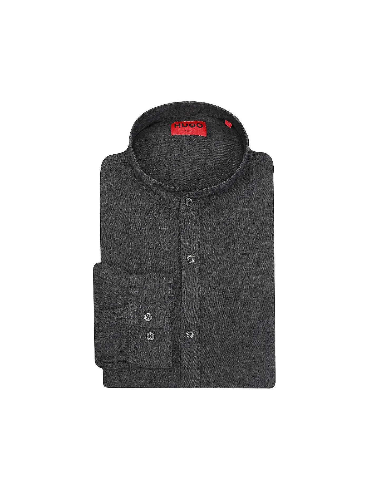 HUGO | Leinenhemd Slim Fit ELVORY | schwarz